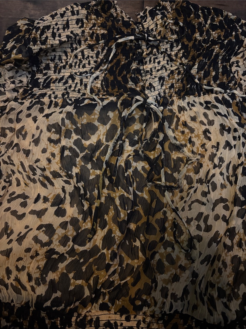 Free People Roma Leopard Animal Print Ruffle Blouse - Picture 10 of 15